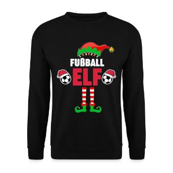 Weinachten Weihnachtself Fußball Elf Elfen - Unisex Pullover - Schwarz - Vorne - Alina (178cm) & Michal (187cm)