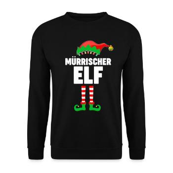 Weinachten Weihnachtself Mürrischer Elf Elfen - Unisex Pullover - Schwarz - Vorne - Alina (178cm) & Michal (187cm)
