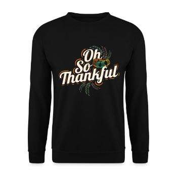 Pumpkin Oh So Thankful On Thanksgiving - Unisex Pullover - Schwarz - Vorne - Alina (178cm) & Michal (187cm)