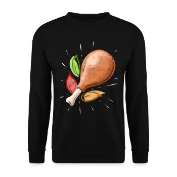 Roasted Turkey Leg Drumstick Family Meal On - Unisex Sweatshirt - black - Front - Alina (178cm) & Michal (187cm)