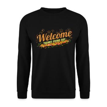 Bienvenue le jour de Thanksgiving - Sweat-shirt Unisexe - noir - Devant - Alina (178cm) & Michal (187cm)