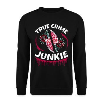 True Crime Junkie - Unisex Sweatshirt - black - Front - Alina (178cm) & Michal (187cm)