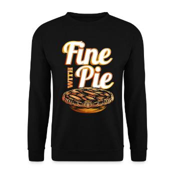 Fine With Pie Pumpkin Pie Autumn Thanksgiving - Unisex Pullover - Schwarz - Vorne - Alina (178cm) & Michal (187cm)