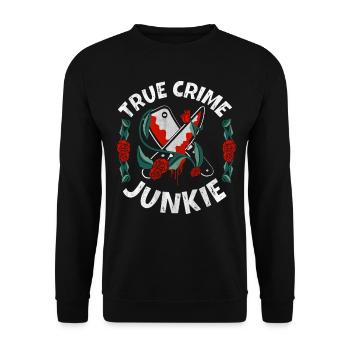 True Crime Junkie - Unisex Sweatshirt - black - Front - Alina (178cm) & Michal (187cm)