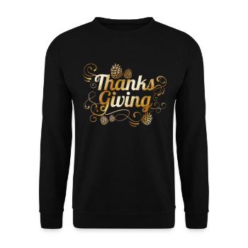 Ornaments Pine Cone Logo Thanksgiving - Unisex Sweatshirt - black - Front - Alina (178cm) & Michal (187cm)