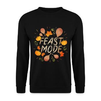 Turkey Legs n Pumpkin Pie Feast Mode Activated - Unisex Sweatshirt - black - Front - Alina (178cm) & Michal (187cm)