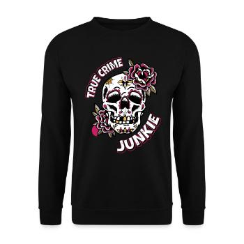 True Crime Junkie - Unisex Sweatshirt - black - Front - Alina (178cm) & Michal (187cm)