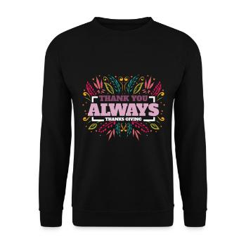 Céréales d’automne Merci toujours Thanksgiving - Sweat-shirt Unisexe - noir - Devant - Alina (178cm) & Michal (187cm)