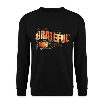 Épi de blé à la citrouille Thanksgiving reconnaissant - Sweat-shirt Unisexe - noir - Devant - Alina (178cm) & Michal (187cm)