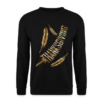 Big Brown Turkey Feathers Thanksgiving - Sweat-shirt Unisexe - noir - Devant - Alina (178cm) & Michal (187cm)