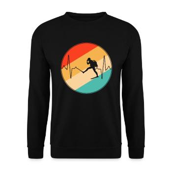 Tauchen Retro Herzschlag - Unisex Pullover - Schwarz - Vorne - Alina (178cm) & Michal (187cm)