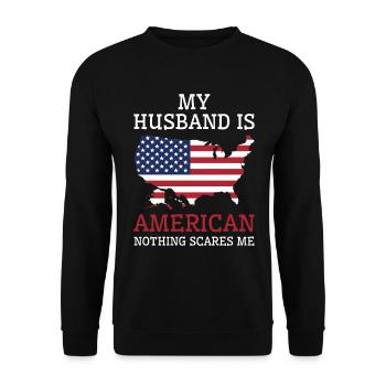 Rien ne me fait peur mari américain - Sweat-shirt Unisexe - noir - Devant - Alina (178cm) & Michal (187cm)