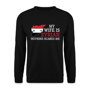 Nothing Scares Me Syrian Wife Syria - Unisex Sweatshirt - black - Front - Alina (178cm) & Michal (187cm)