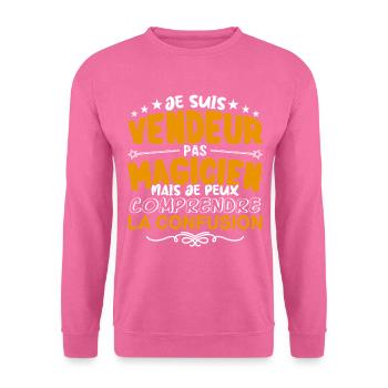 Vendeur | Vendeur pas Magicien | Meilleur Vendeur - Sweat-shirt Unisexe - rose - Devant
