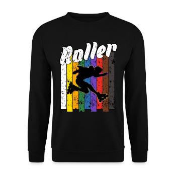 Rollerblades - Unisex Sweatshirt - black - Front - Alina (178cm) & Michal (187cm)