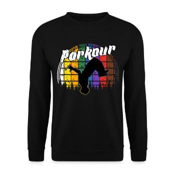 parkour - Sweat-shirt Unisexe - noir - Devant - Alina (178cm) & Michal (187cm)