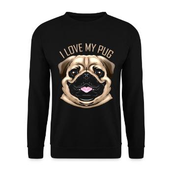 Dog Lover - J’aime mon carlin - Sweat-shirt Unisexe - noir - Devant - Alina (178cm) & Michal (187cm)