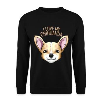Dog Lover - J’aime mon Chihuahua - Sweat-shirt Unisexe - noir - Devant - Alina (178cm) & Michal (187cm)
