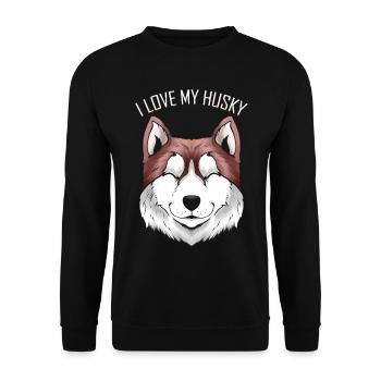 Dog Lover - I Love My Husky - Unisex Sweatshirt - black - Front - Alina (178cm) & Michal (187cm)