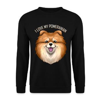 Dog Lover - I Love My Pomeranian - Unisex Pullover - Schwarz - Vorne - Alina (178cm) & Michal (187cm)
