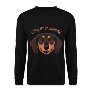 Dog Lover - I Love My Dachshund - Unisex Sweatshirt - black - Front - Alina (178cm) & Michal (187cm)