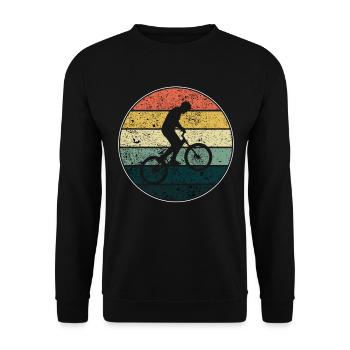 BMX / Bmx Fahrrad / Fahrrad / Geschenk / Radfahrer - Unisex Pullover - Schwarz - Vorne - Alina (178cm) & Michal (187cm)