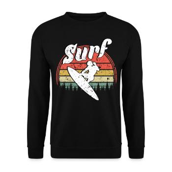 Surfen - Unisex Pullover - Schwarz - Vorne - Alina (178cm) & Michal (187cm)
