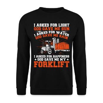 Opérateur de chariot élévateur certifié - Sweat-shirt Unisexe - noir - Devant - Alina (178cm) & Michal (187cm)