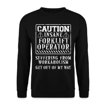 Opérateur de chariot élévateur certifié - Sweat-shirt Unisexe - noir - Devant - Alina (178cm) & Michal (187cm)