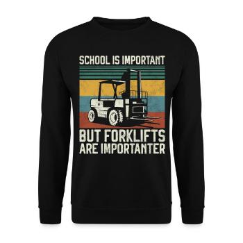 Certified Forklift Truck Operator - Unisex Pullover - Schwarz - Vorne - Alina (178cm) & Michal (187cm)