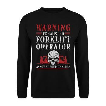Certified Forklift Truck Operator - Unisex Sweatshirt - black - Front - Alina (178cm) & Michal (187cm)