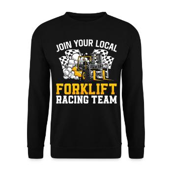 Certified Forklift Truck Operator - Unisex Sweatshirt - black - Front - Alina (178cm) & Michal (187cm)
