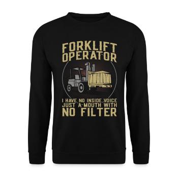 Certified Forklift Truck Operator - Unisex Pullover - Schwarz - Vorne - Alina (178cm) & Michal (187cm)