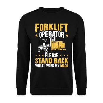 Certified Forklift Truck Operator - Unisex Sweatshirt - black - Front - Alina (178cm) & Michal (187cm)