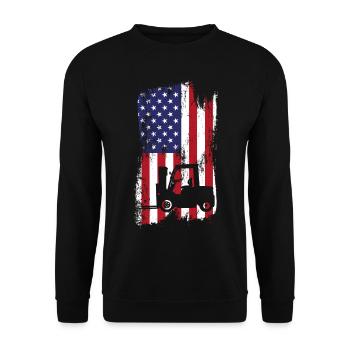 Certified Forklift Truck Operator - Unisex Pullover - Schwarz - Vorne - Alina (178cm) & Michal (187cm)