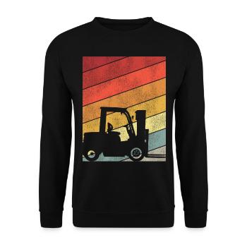 Certified Forklift Truck Operator - Unisex Sweatshirt - black - Front - Alina (178cm) & Michal (187cm)