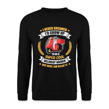 Travail Super Cool de livreur - Sweat-shirt Unisexe - noir - Devant - Alina (178cm) & Michal (187cm)