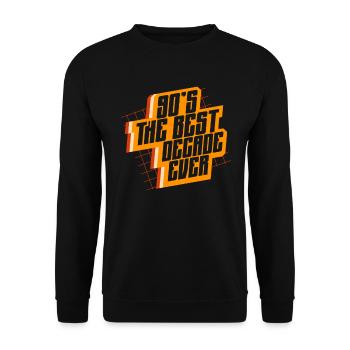 90s The best decade ever nineties - Unisex Sweatshirt - black - Front - Alina (178cm) & Michal (187cm)
