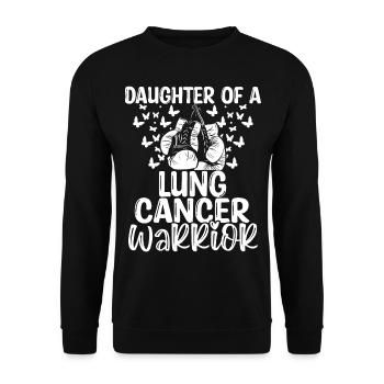 Lung Cancer Awareness Month Daughter - Unisex Pullover - Schwarz - Vorne - Alina (178cm) & Michal (187cm)