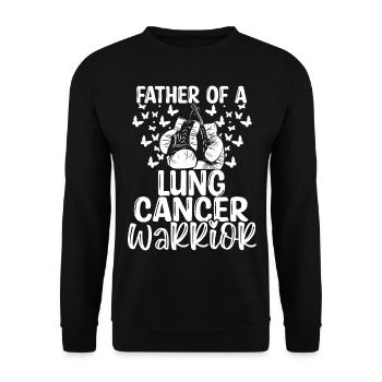 Lung Cancer Awareness Dad Fathers Day Papa - Unisex Pullover - Schwarz - Vorne - Alina (178cm) & Michal (187cm)