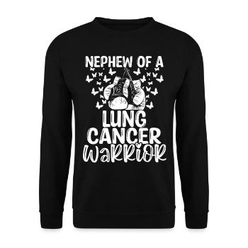 Lung Cancer Awareness Nephew Aunt Uncle - Unisex Pullover - Schwarz - Vorne - Alina (178cm) & Michal (187cm)