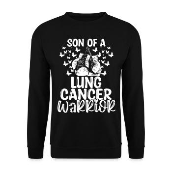 Lung Cancer Awareness Month Ribbon Son - Unisex Pullover - Schwarz - Vorne - Alina (178cm) & Michal (187cm)