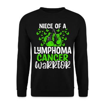 Lymphoma Cancer Awareness Niece Aunt Uncle - Unisex Sweatshirt - black - Front - Alina (178cm) & Michal (187cm)