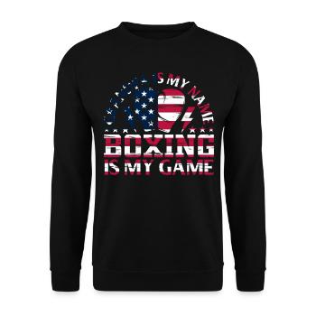 Boxing Grandpa est mon nom La boxe est mon jeu - Boxi - Sweat-shirt Unisexe - noir - Devant - Alina (178cm) & Michal (187cm)