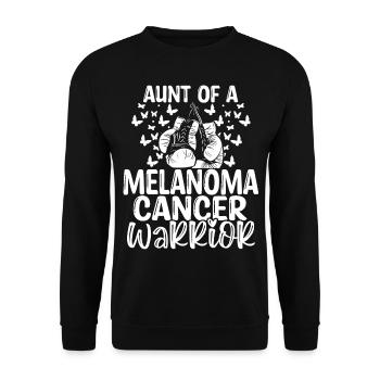 Melanoma Cancer Awareness Aunt Nephew Niece - Unisex Sweatshirt - black - Front - Alina (178cm) & Michal (187cm)