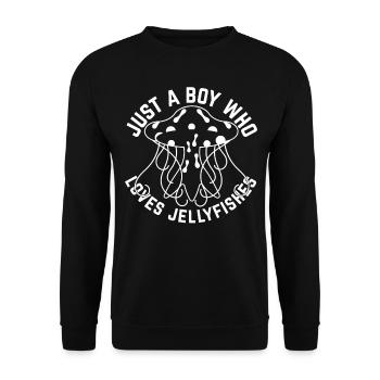 Cute Jellyfish Lover - Just A Boy Who Loves Jellyf - Unisex Pullover - Schwarz - Vorne - Alina (178cm) & Michal (187cm)