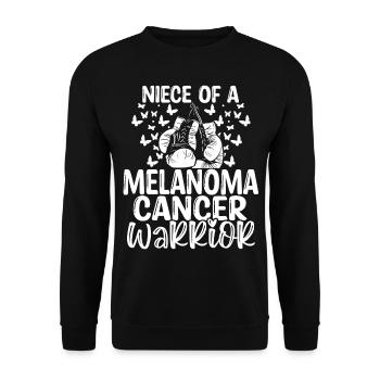 Melanoma Cancer Awareness Niece Aunt Uncle - Unisex Sweatshirt - black - Front - Alina (178cm) & Michal (187cm)