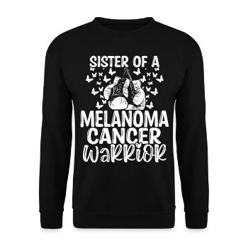 Melanoma Cancer Awareness Sister Twins Sibling - Unisex Sweatshirt - black - Front - Alina (178cm) & Michal (187cm)