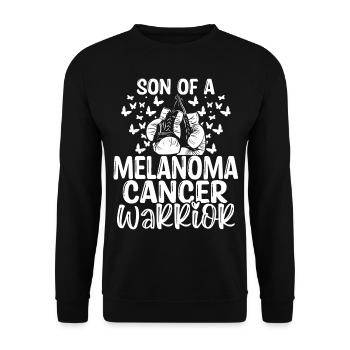 Melanoma Cancer Awareness Month Ribbon Son - Unisex Sweatshirt - black - Front - Alina (178cm) & Michal (187cm)