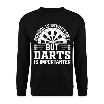 School Is Important But Darts Is Importanter - Pla - Unisex Pullover - Schwarz - Vorne - Alina (178cm) & Michal (187cm)